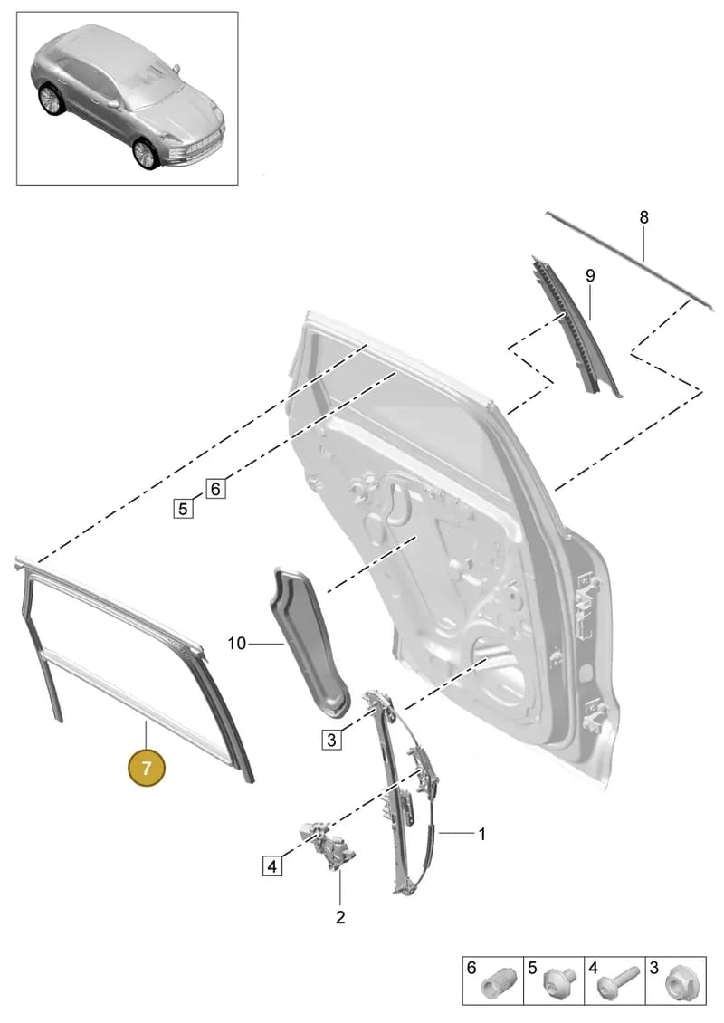 95B860043C — Porsche Macan (2018-2022) diagram p52000200, position 7