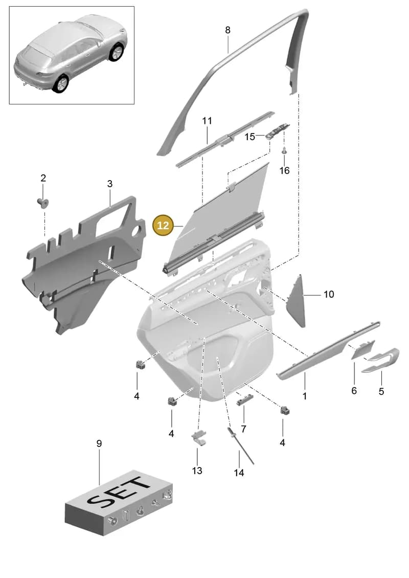 95B8613333W4 — Porsche Macan (2013-2018) diagram p44808090, position 12