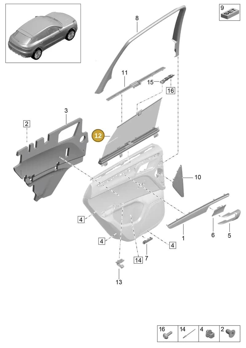 95B8613333W4 — Porsche Macan R4 TFSI (2018-) diagram p52808950, position 12