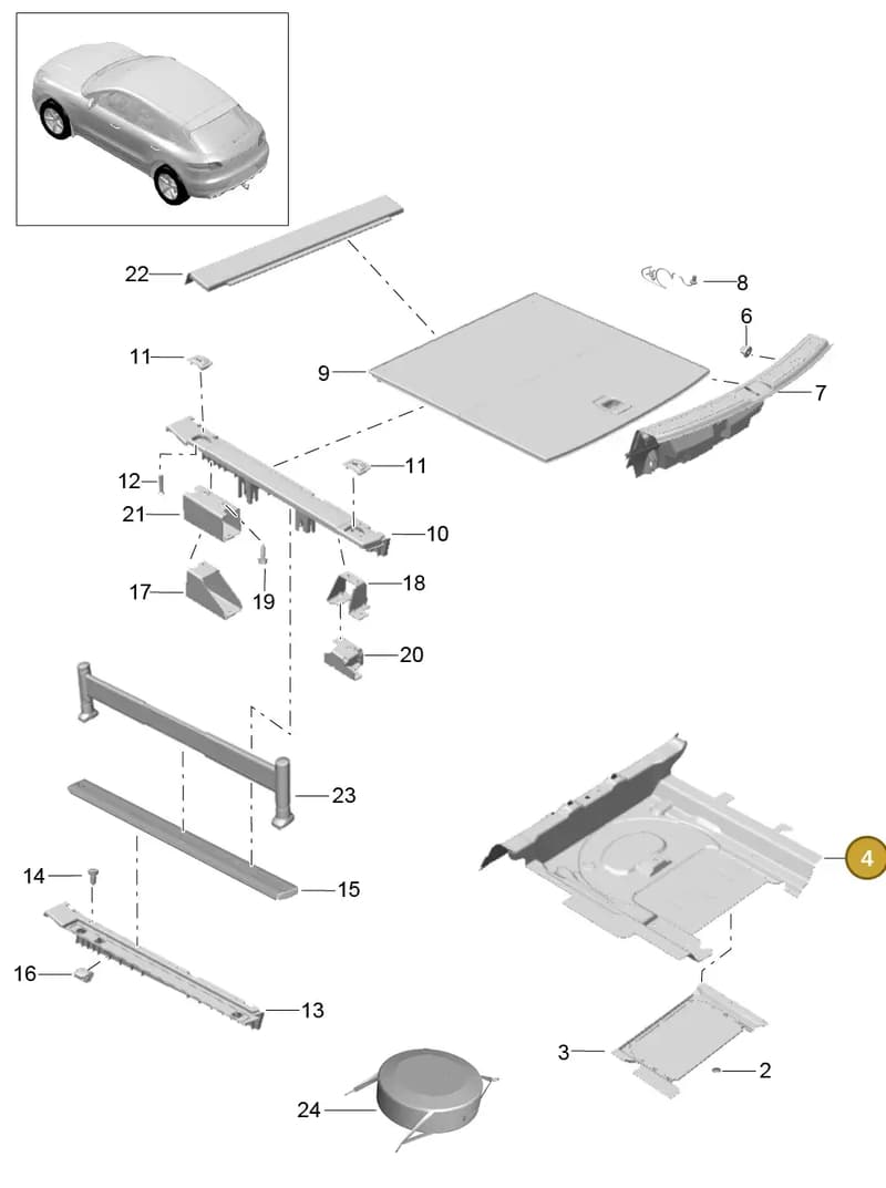 95B863462E — Porsche Macan (2013-2018) diagram p44807050, position 4