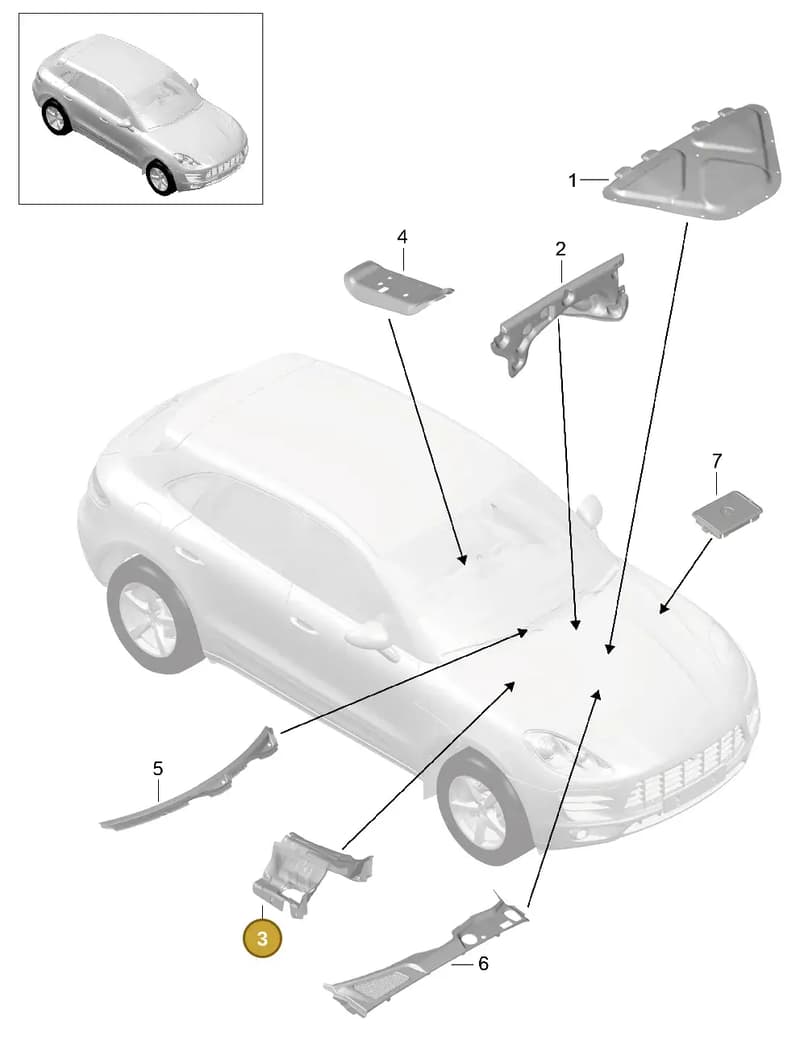 95B863807 — Porsche Macan (2013-2018) diagram p44807080, position 3