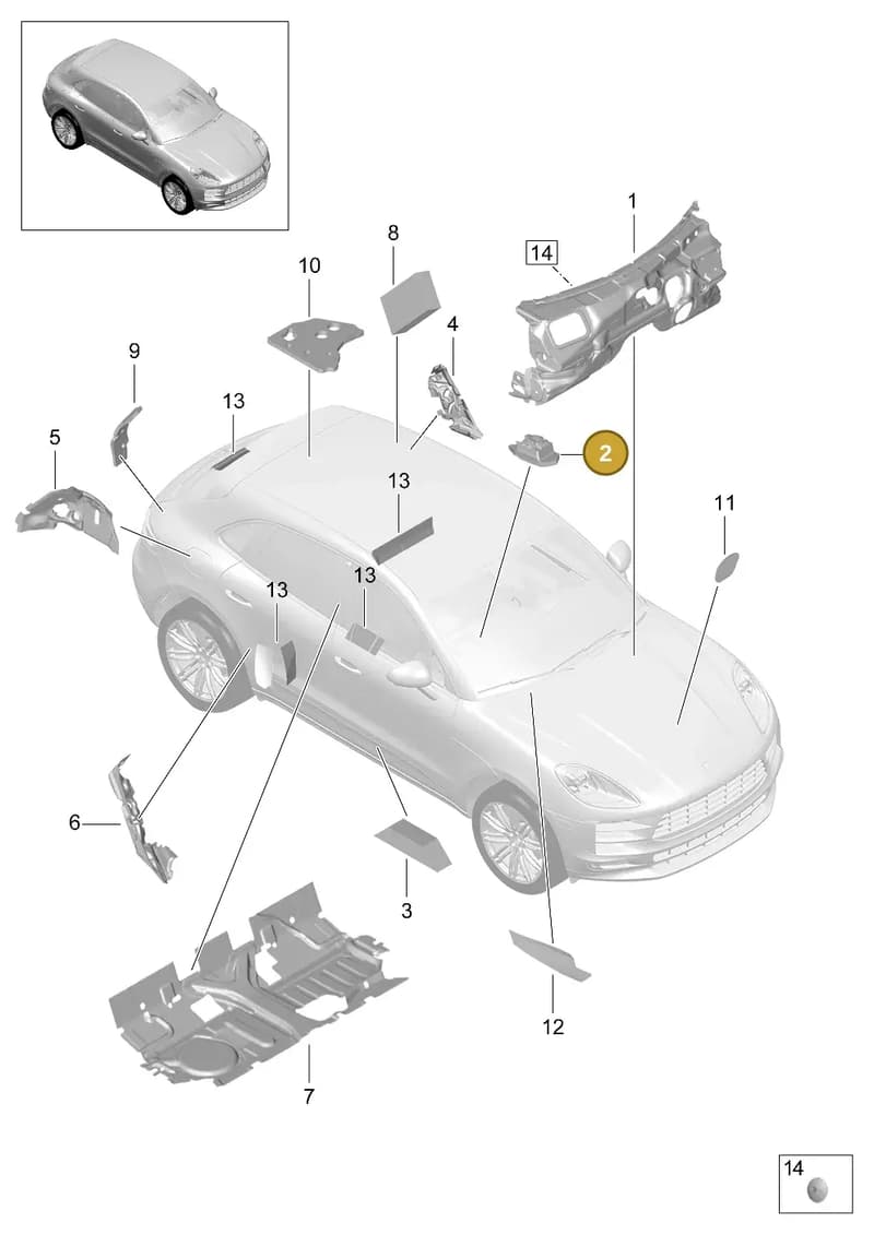 95B863807 — Porsche Macan (2018-2022) diagram p52807820, position 2