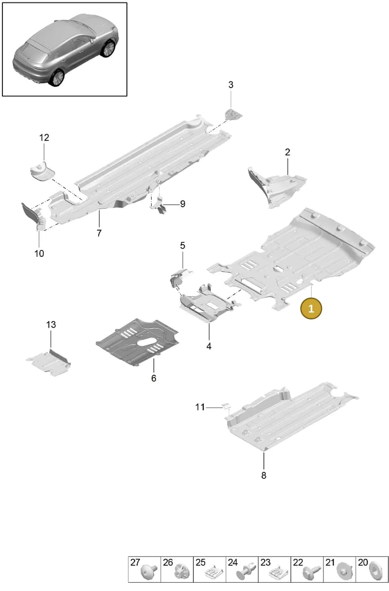 95B863823H — Porsche Macan (2018-2022) diagram p52801700, position 1