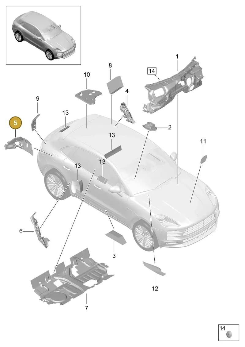 95B863890A — Porsche Macan (2018-2022) diagram p52807820, position 5