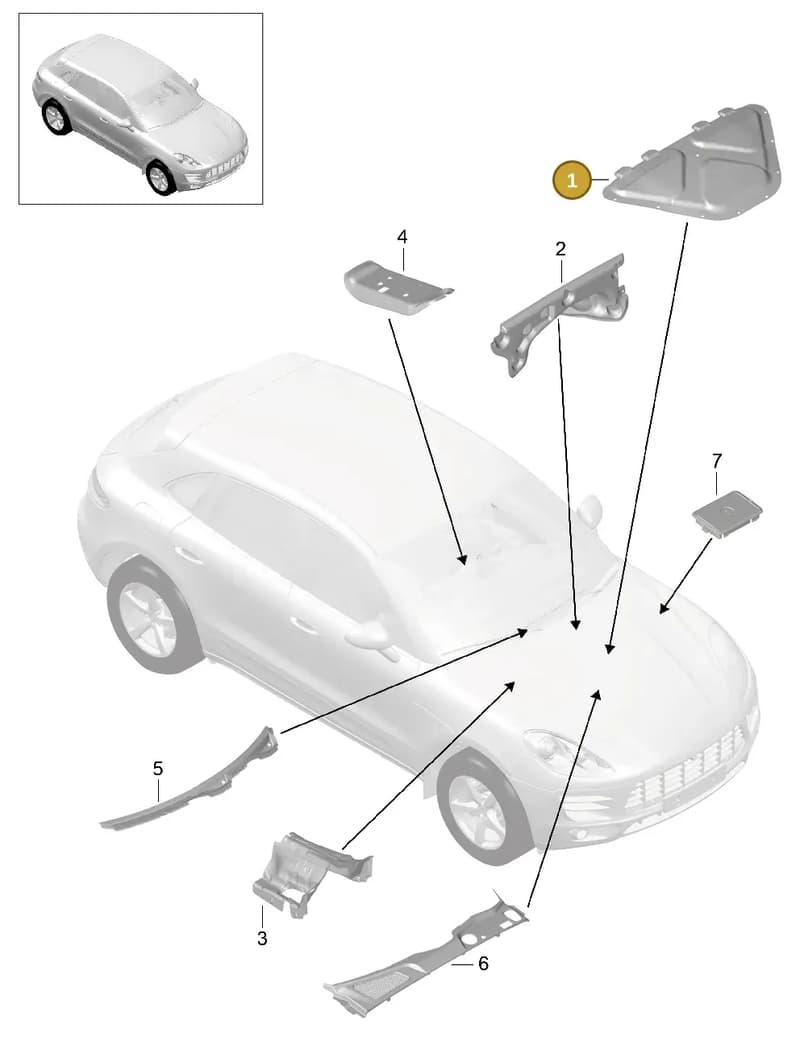 95B863947A — Porsche Macan (2013-2018) diagram p44807080, position 1