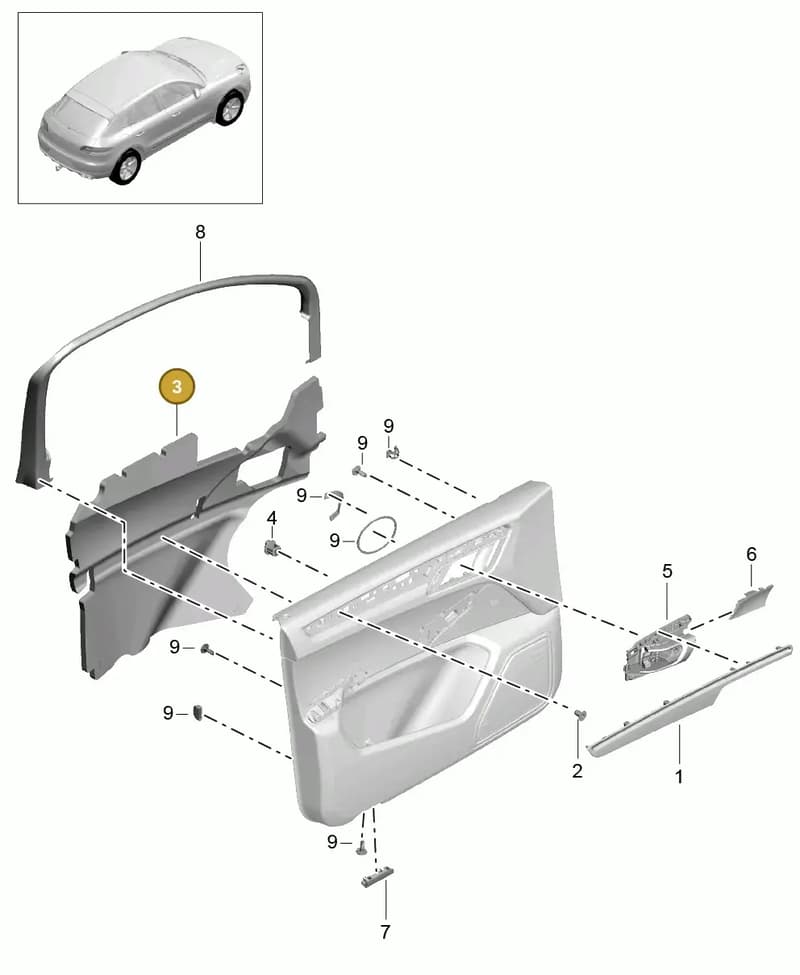 95B863979 — Porsche Macan (2013-2018) diagram p44808040, position 3