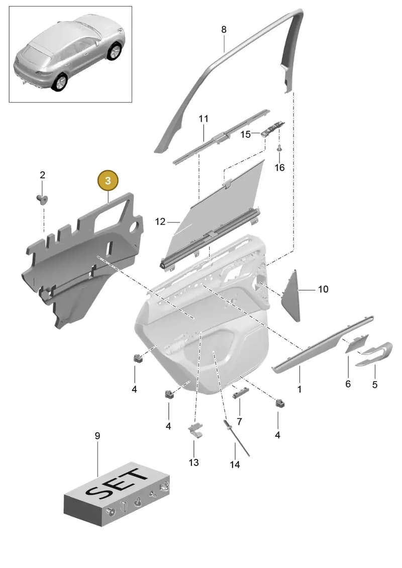 95B863981 — Porsche Macan (2013-2018) diagram p44808090, position 3