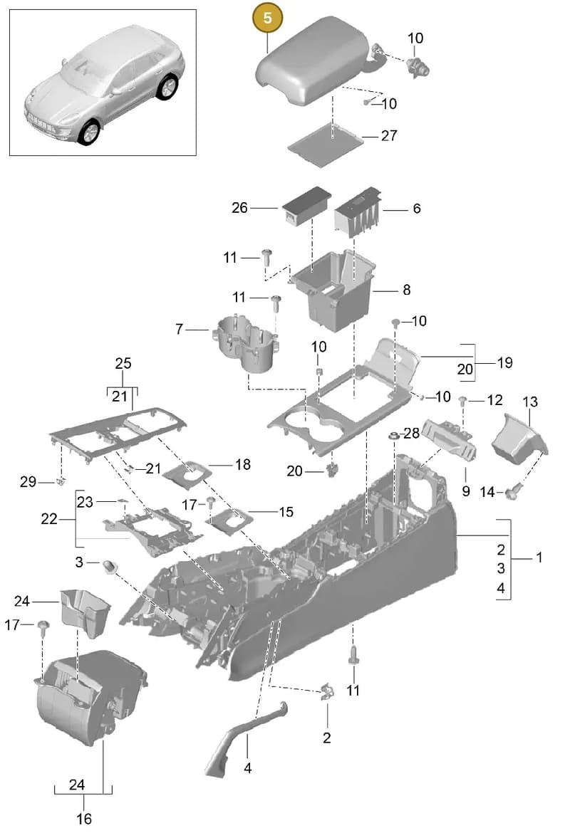 95B864207SHR0 — Porsche Macan (2013-2018) diagram p44809020, position 5