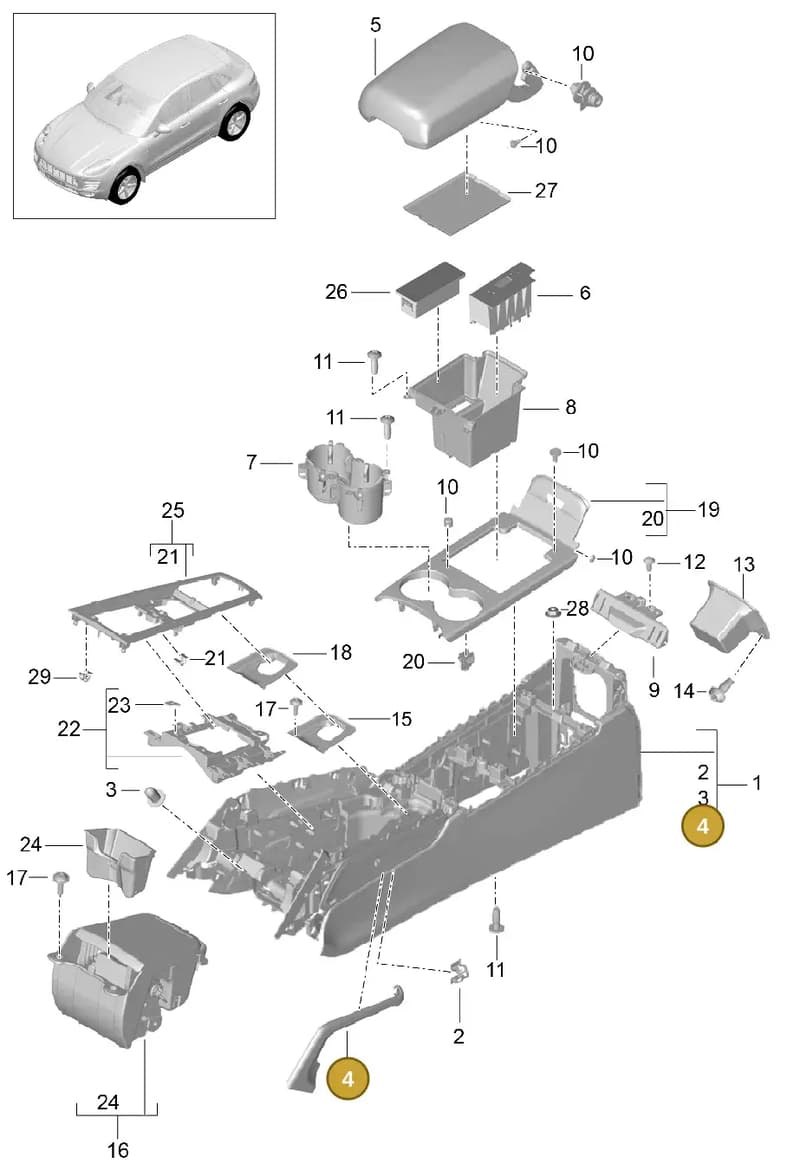 95B864366AOT5 — Porsche Macan GTS (2013-2018) diagram p44809020, position 4