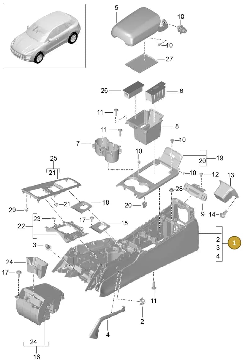 95B864378DOE1 — Porsche Macan (2013-2018) diagram p44809020, position 1