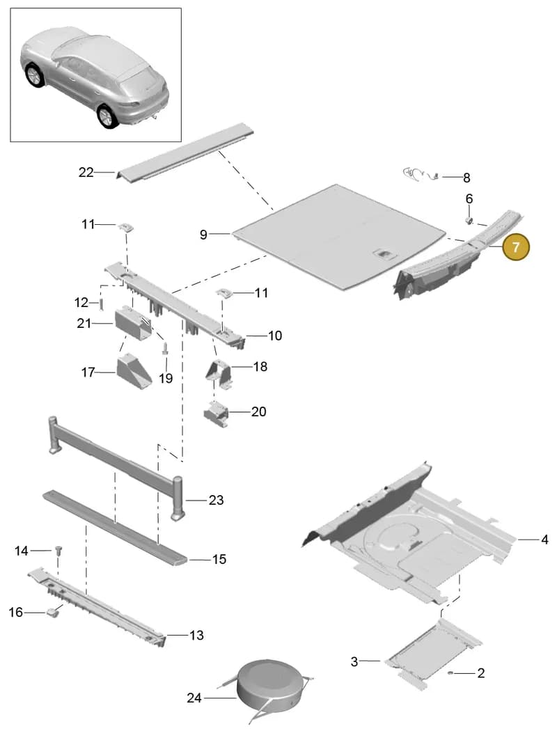 95B864483JOP1 — Porsche Macan (2013-2018) diagram p44807050, position 7