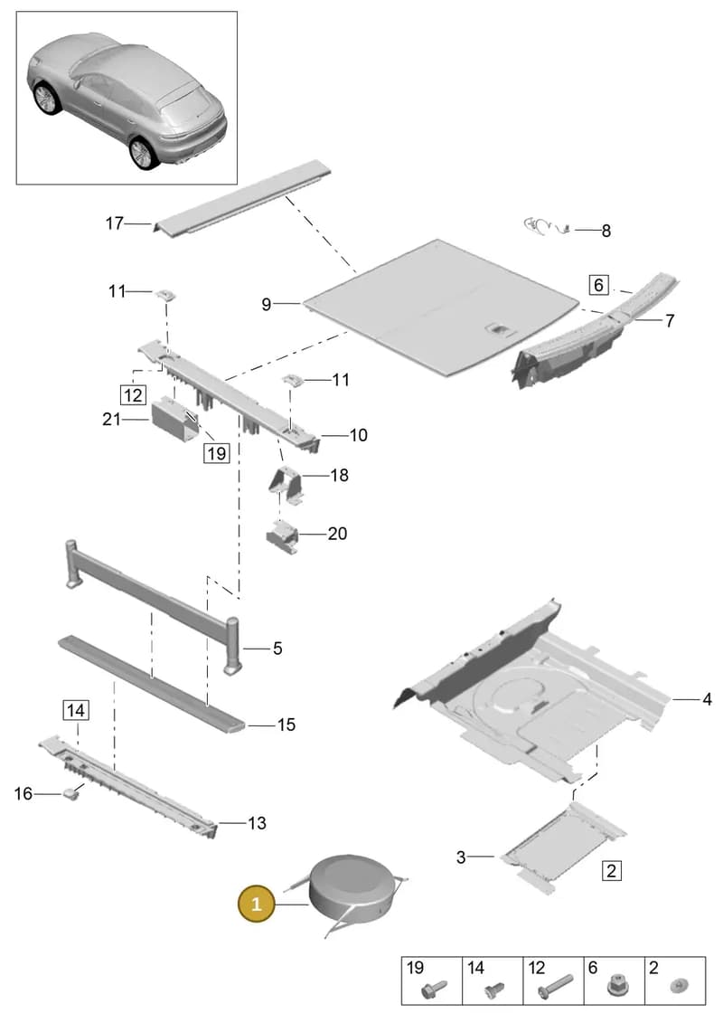 95B864769AOS5 — Porsche Macan (2018-2022) diagram p52807050, position 1