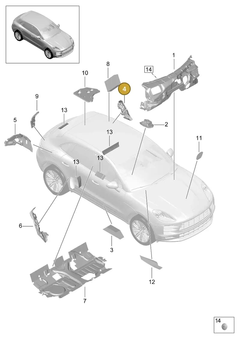 95B864773 — Porsche Macan (2018-2022) diagram p52807820, position 4