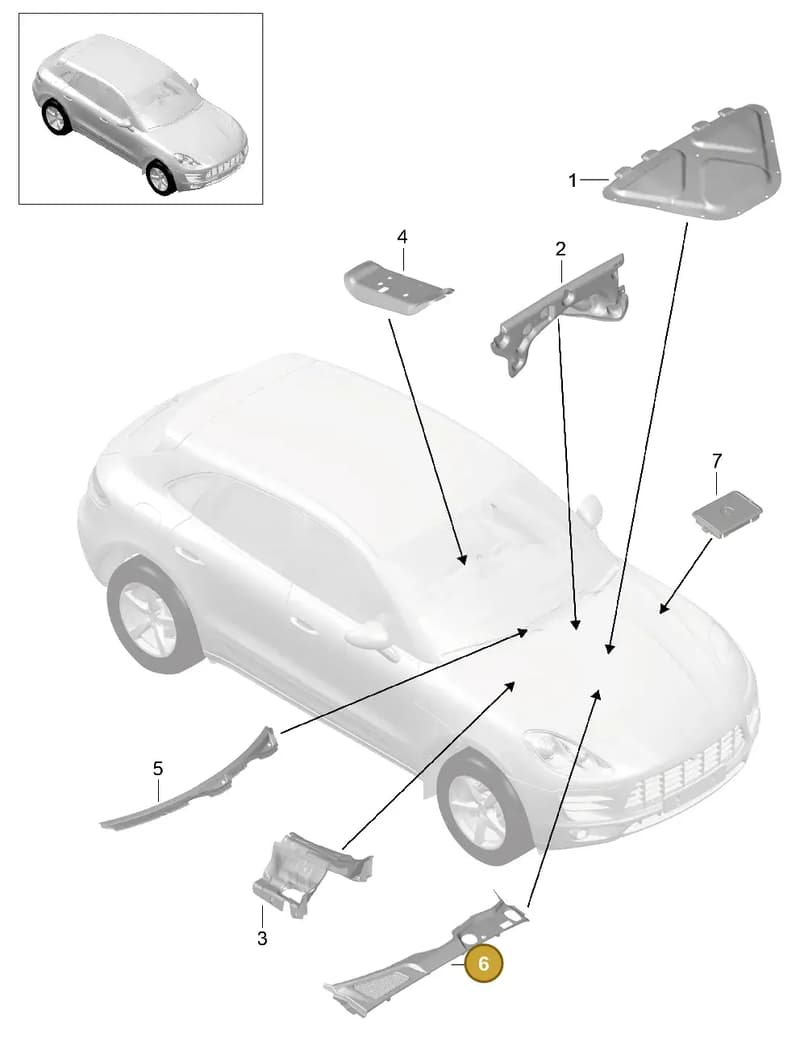 95B864774 — Porsche Macan (2013-2018) diagram p44807080, position 6