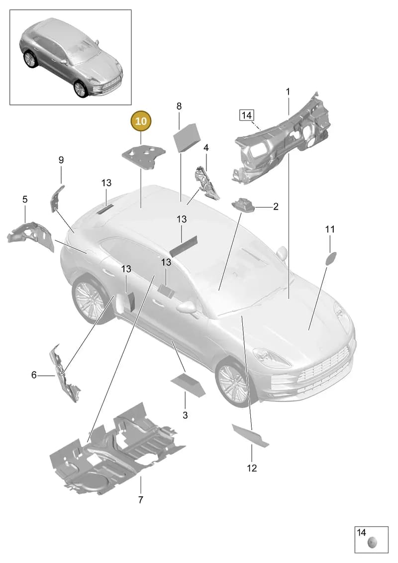 95B864954 — Porsche Macan (2018-2022) diagram p52807820, position 10