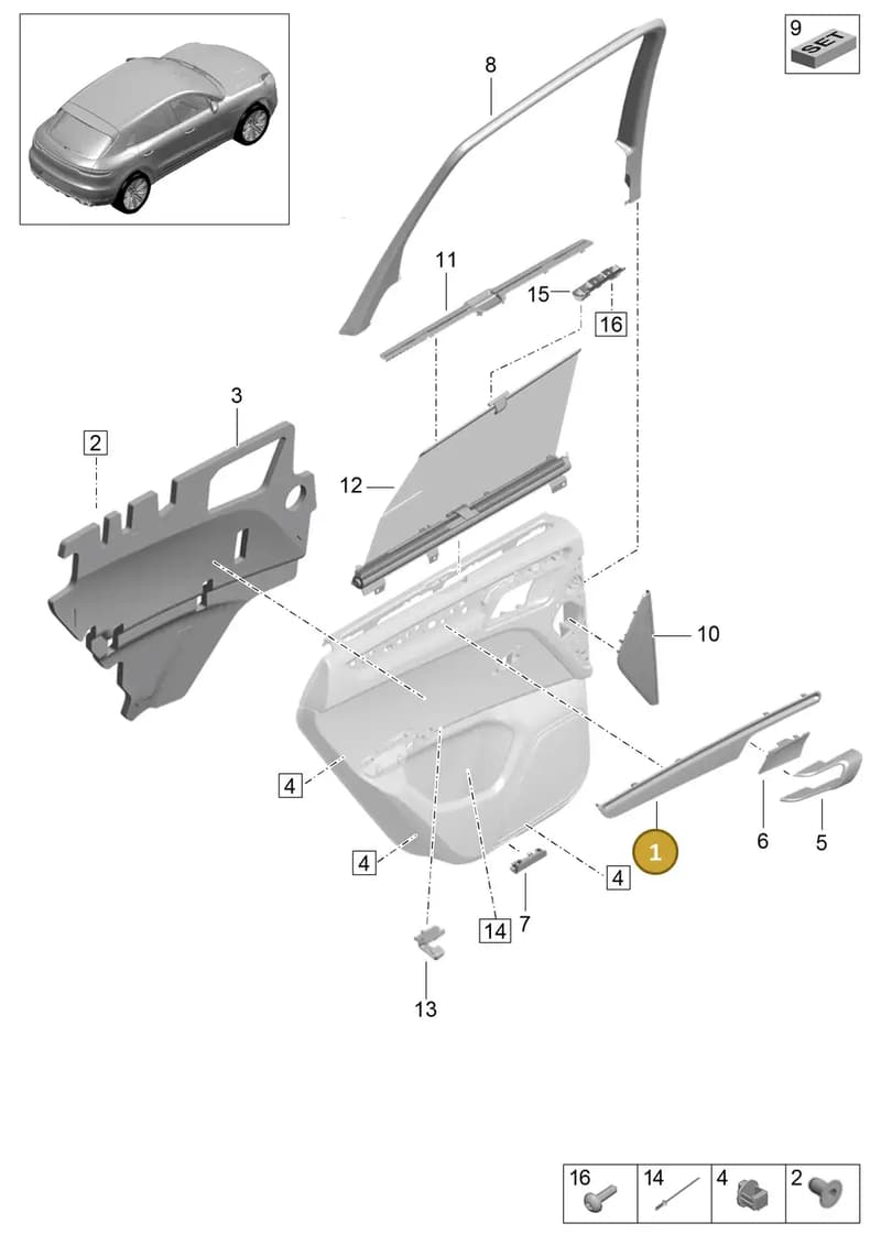 95B867062AGOW3 — Porsche Macan (2018-2022) diagram p52808950, position 1