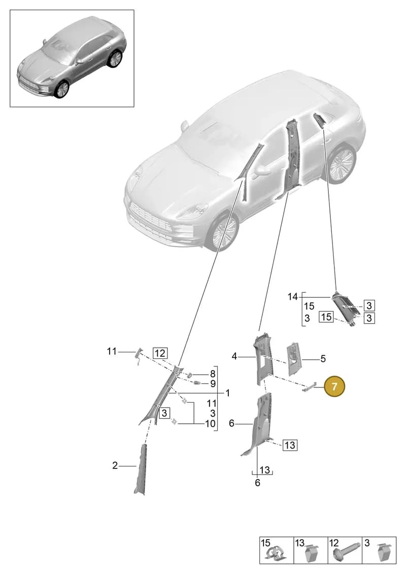 95B867191A — Porsche Macan (2018-2022) diagram p52807025, position 7