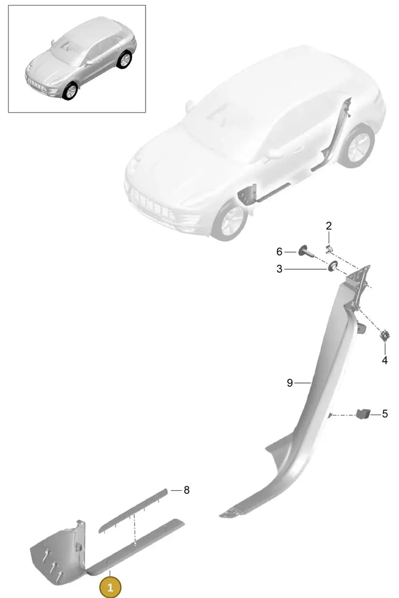 95B867234F4F7 — Porsche Macan GTS (2013-2018) diagram p44807022, position 1
