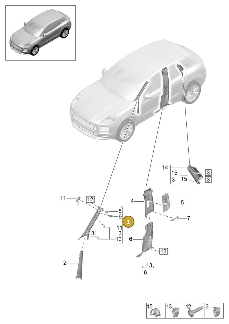 95B867234F6F2 — Porsche Macan (2018-2022) diagram p52807025, position 1