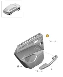 95B867305AECDT Porsche Door Panel Trim, Leather (Saddle Tan/Luxor Beige CDT)