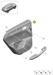 95B867306RDK4 Porsche Door Panel (Black DK4)