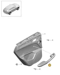 95B8673732E0 Porsche Armrest, Leatherette (Luxor Beige 2E0)