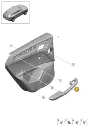 95B867374DOW7 Porsche Armrest, Leatherette (Agate Grey OW7)