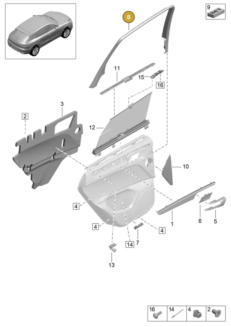 95B867671G1E0 — Porsche Macan (2018-2022) diagram p52808950, position 8