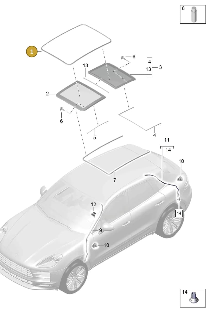 95B877459B — Porsche Macan (2018-2022) diagram p52811000, position 1