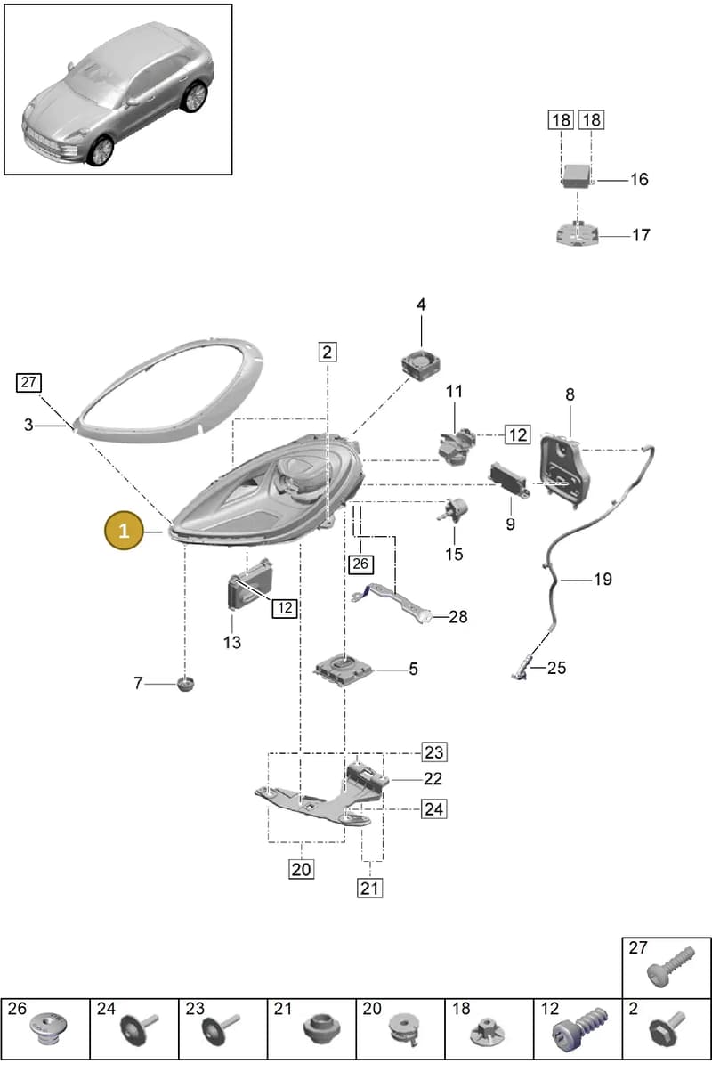 95B880242A — Porsche Macan (2018-2022) diagram p52000220, position 1