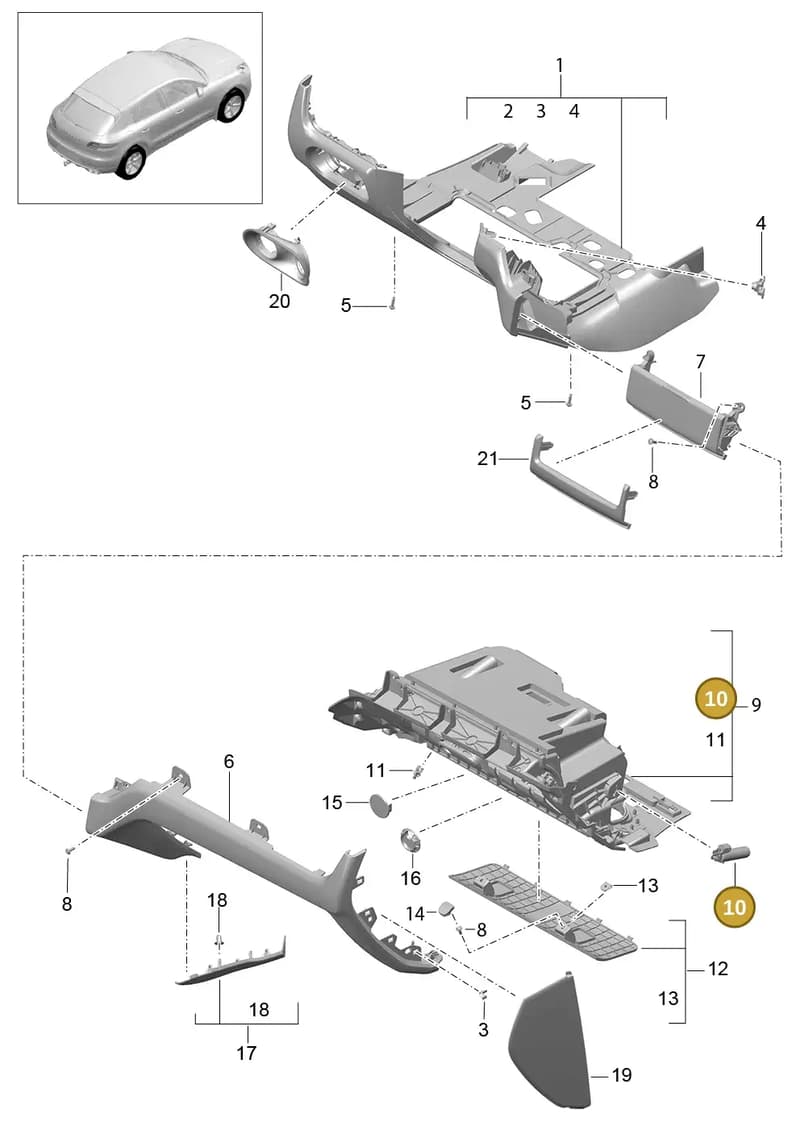 95B880324A — Porsche Macan (2013-2018) diagram p44809010, position 10