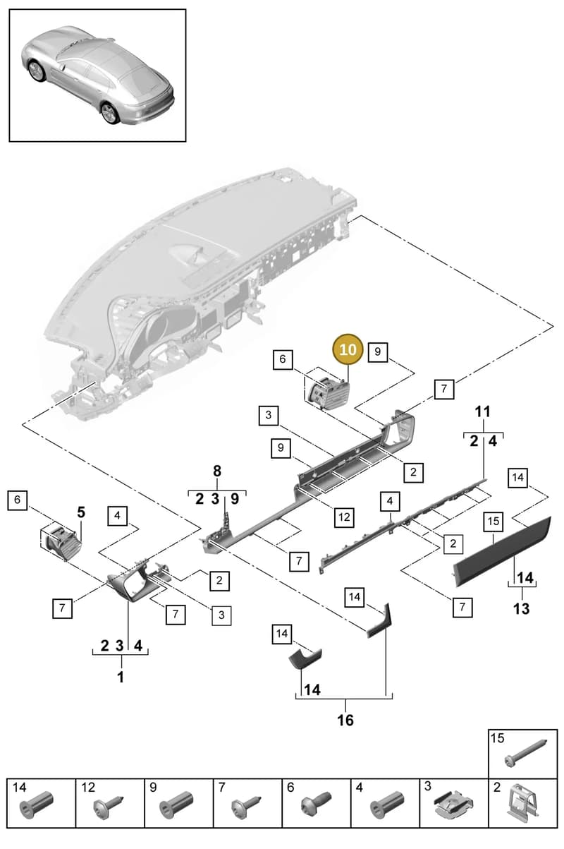 95B880324A — Porsche Panamera (2016-2020) diagram p49809010, position 10