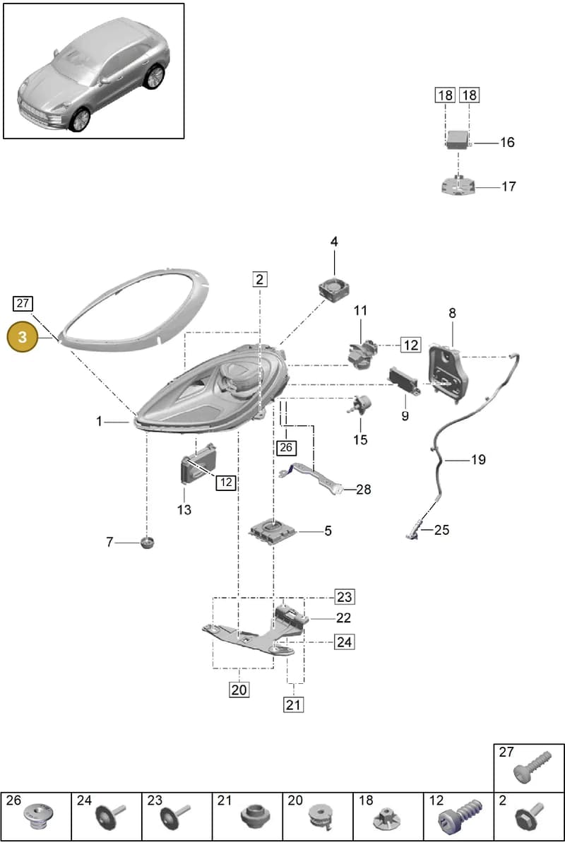 95B880442BOT5 — Porsche Macan (2018-2022) diagram p52000220, position 3