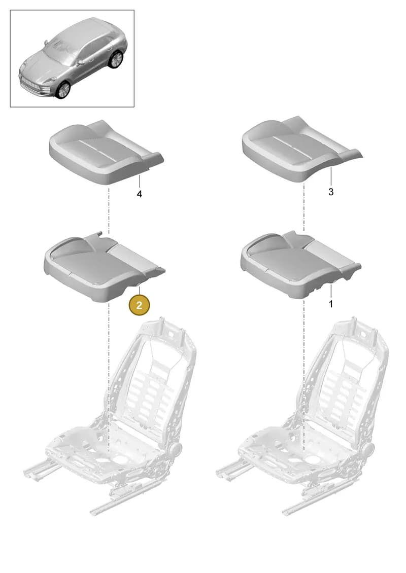 95B881376D — Porsche Macan (2018-2022) diagram p52817400, position 2