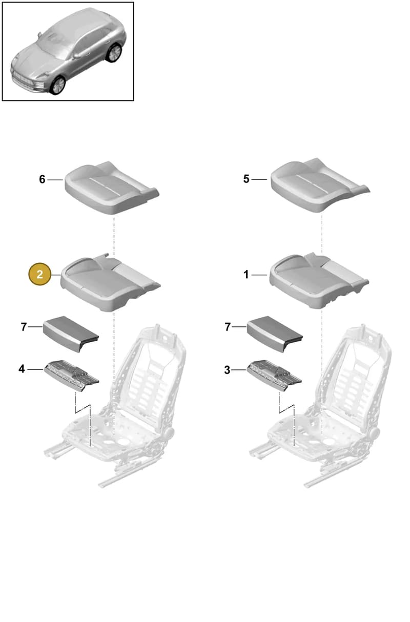 95B881376T — Porsche Macan (2018-2022) diagram p52817410, position 2