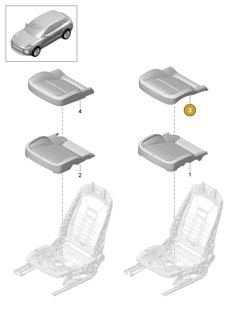 95B881405AGAAB — Porsche Macan R4 TFSI (2018-) diagram p52817400, position 3