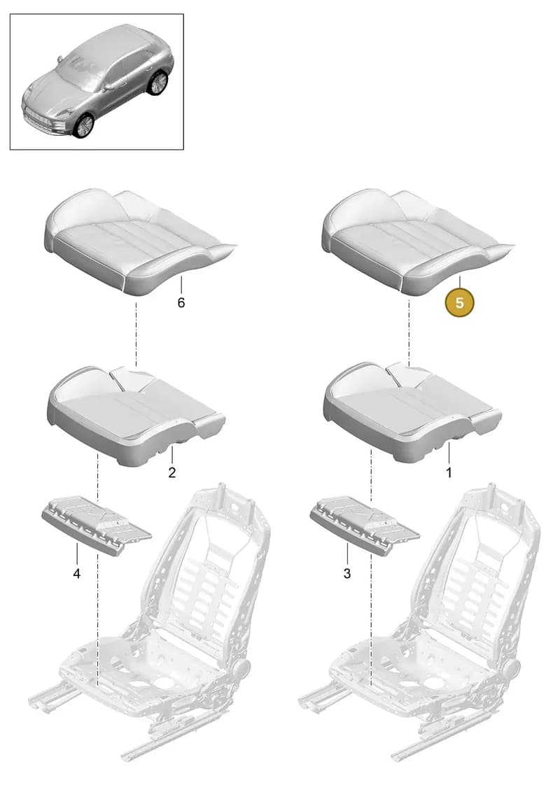 95B881405ALAAB — Porsche Macan R4 TFSI (2018-) diagram p52817420, position 5