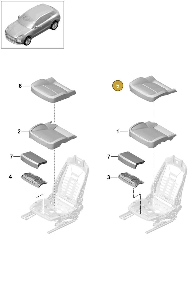 95B881405BMAAB — Porsche Macan R4 TFSI (2018-) diagram p52817410, position 5