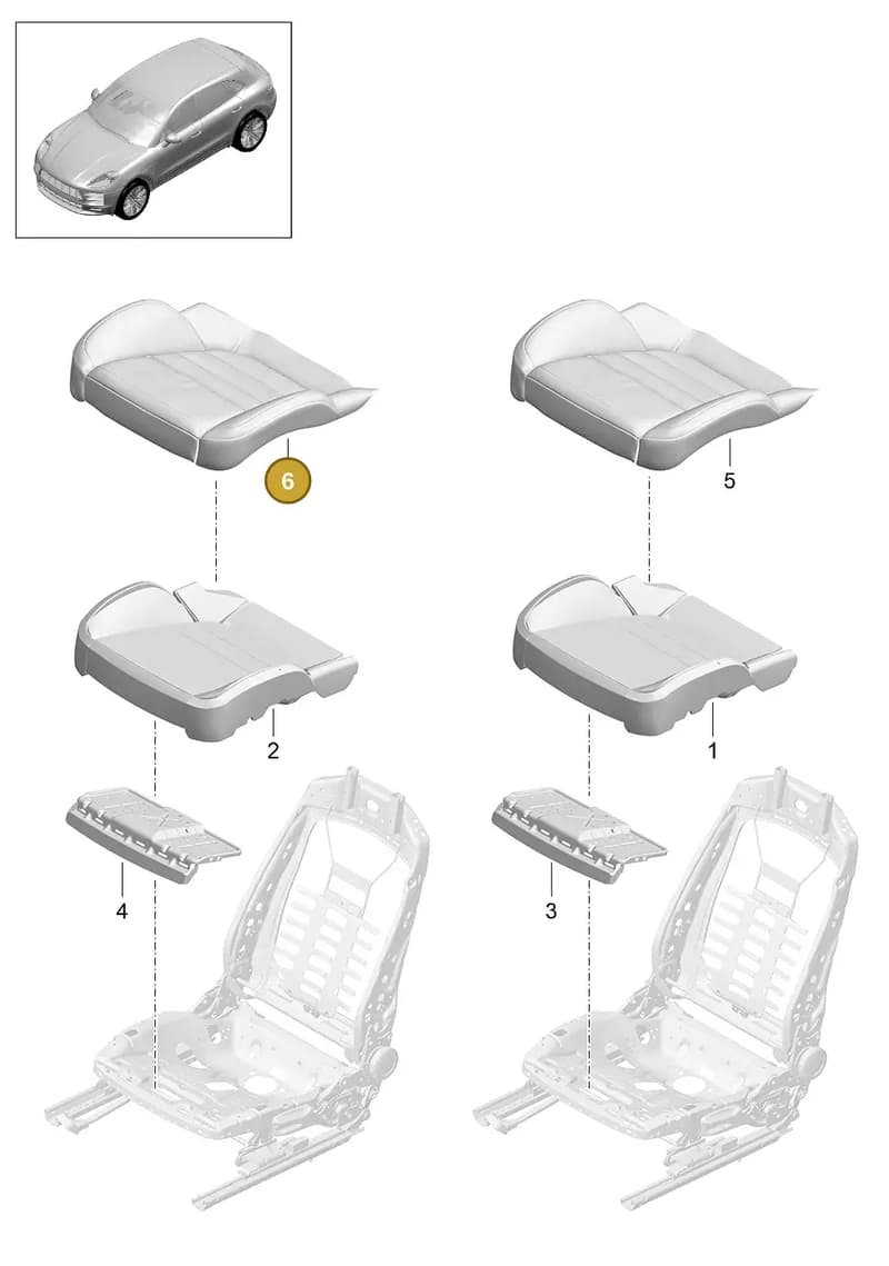 95B881406ALAAB — Porsche Macan R4 TFSI (2018-) diagram p52817420, position 6