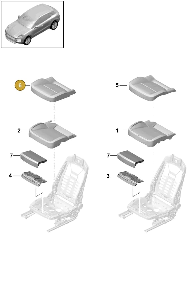 95B881406BBD0L — Porsche Macan (2018-2022) diagram p52817410, position 6