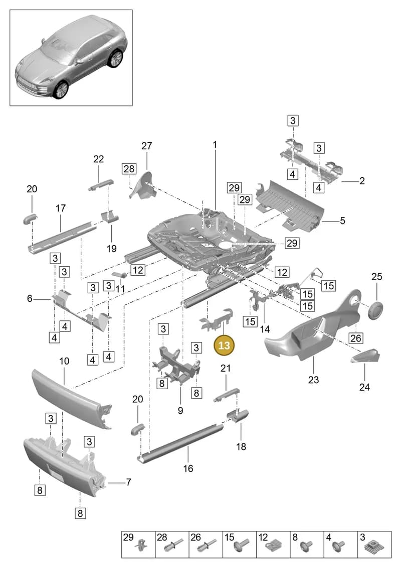 95B881547 — Porsche Macan (2018-2022) diagram p52817100, position 13