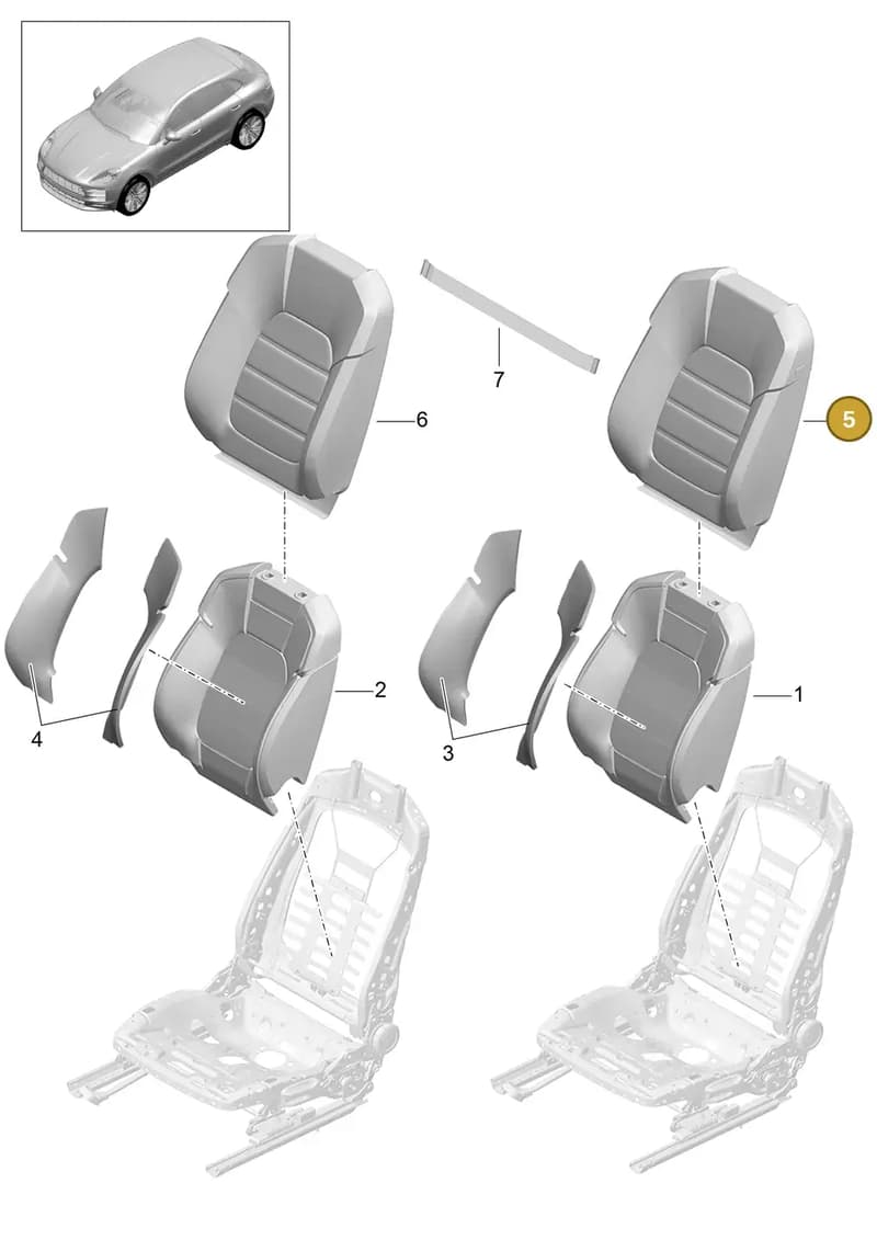95B881805SD0L — Porsche Macan (2018-2022) diagram p52817320, position 5