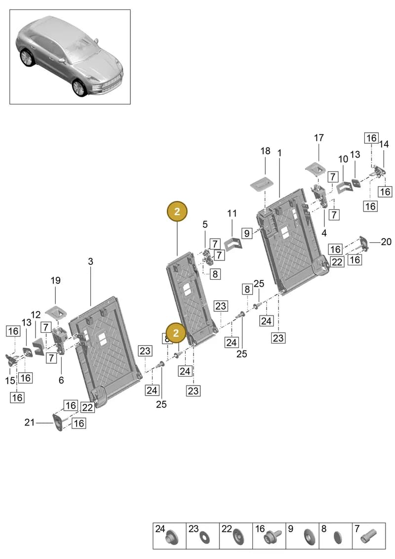 95B885070A — Porsche Macan (2018-2022) diagram p52818000, position 2