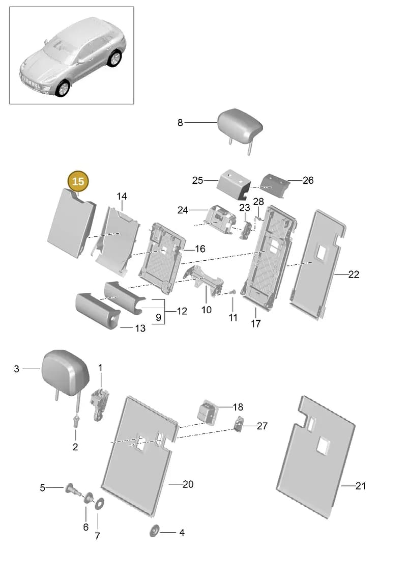 95B885081H8C0 — Porsche Macan (2013-2018) diagram p44817050, position 15