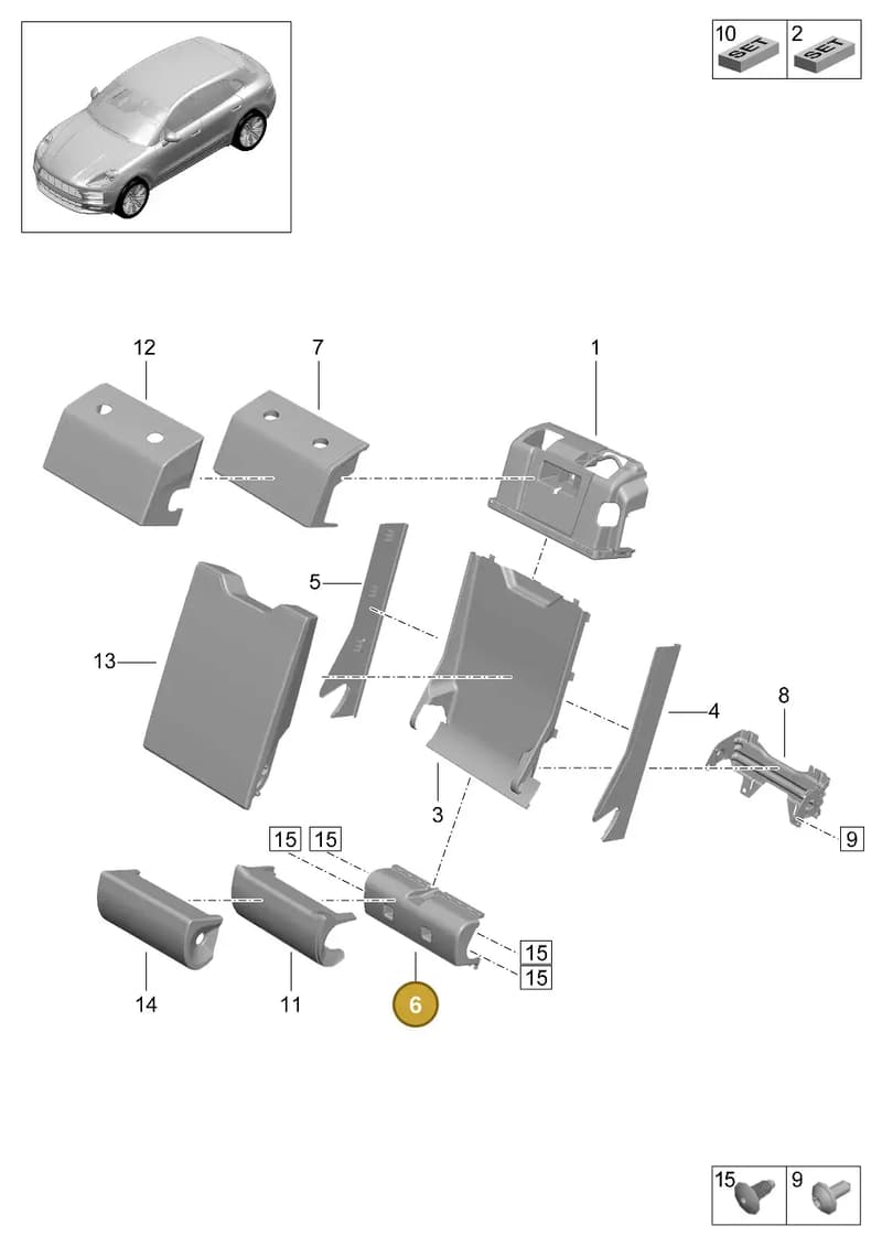 95B885185 — Porsche Macan (2018-2022) diagram p52818500, position 6
