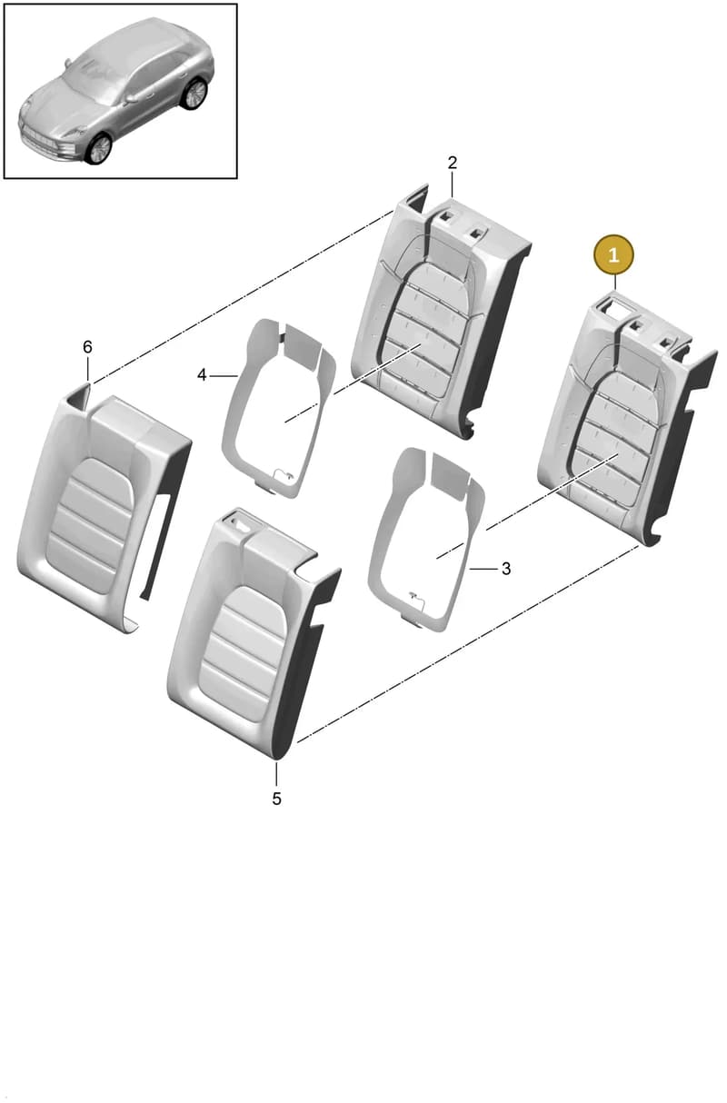 95B885775A — Porsche Macan (2018-2022) diagram p52818310, position 1