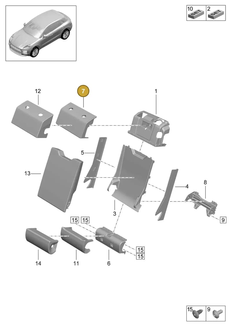 95B885777B — Porsche Macan (2018-2022) diagram p52818500, position 7