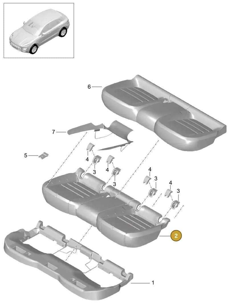 95B885805TYNI — Porsche Macan (2013-2018) diagram p44817040, position 2