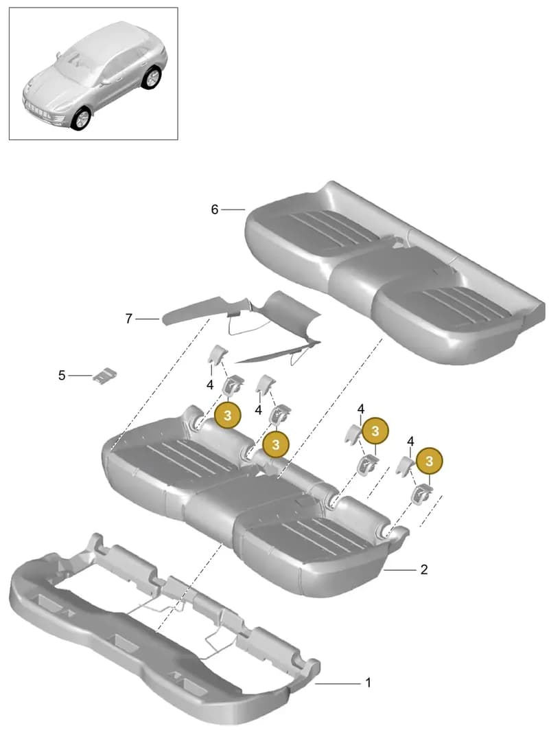 95B885806RYNI — Porsche Macan (2013-2018) diagram p44817040, position 3