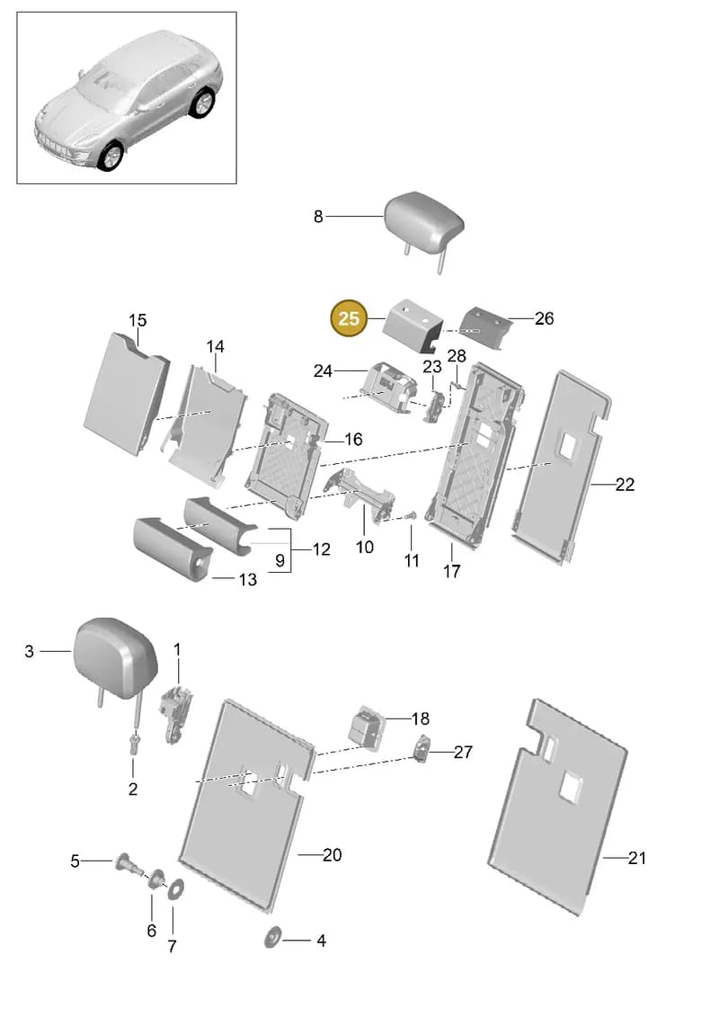 95B885828COW7 — Porsche Macan (2013-2018) diagram p44817050, position 25